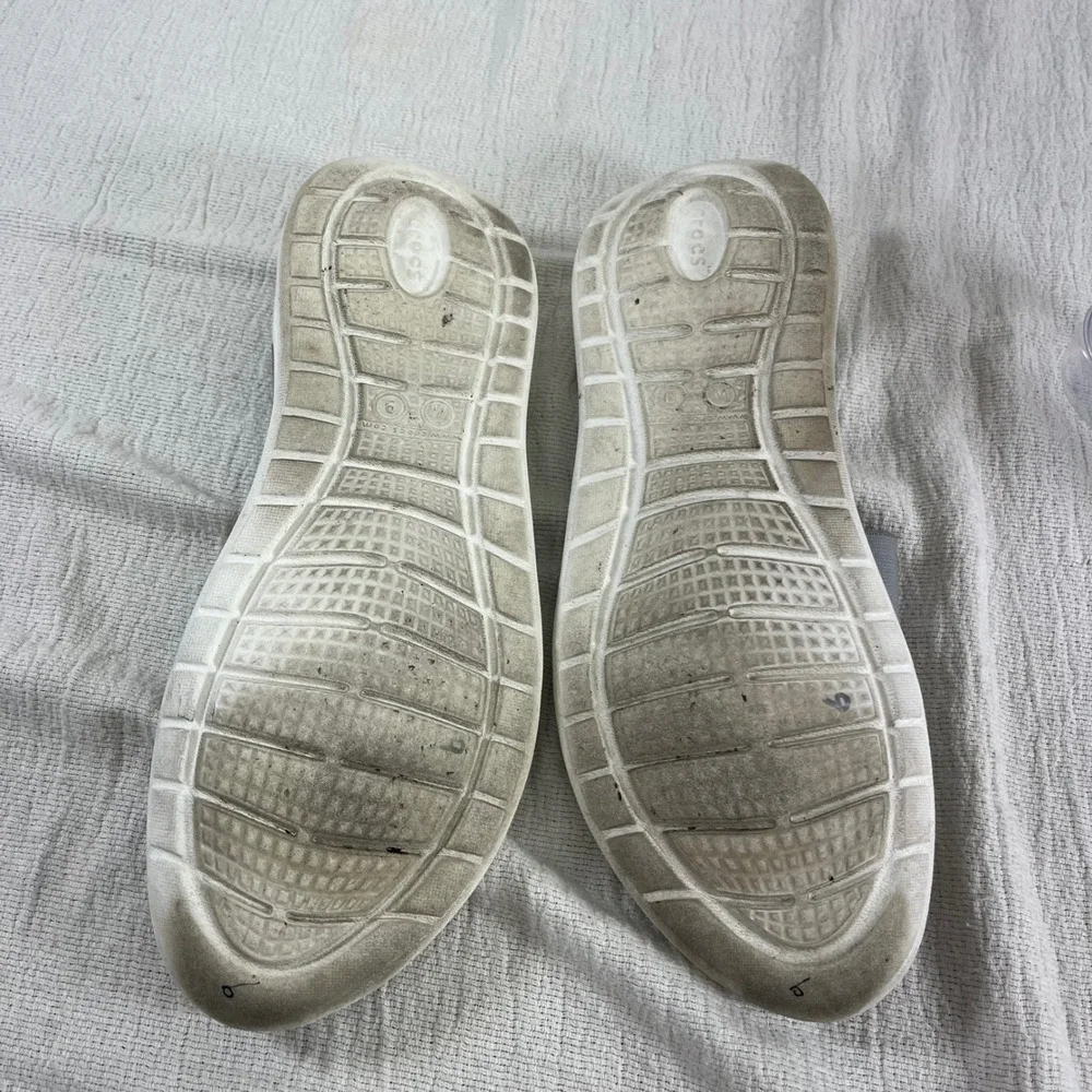 Crocs Women's Literide Grey Elastic‎ Strap Comfort Sandals sz 9 Vacation Beach